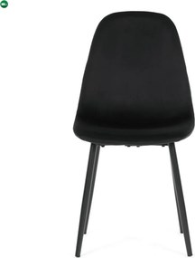 Jídelní židle, černá, sametová látka, CT-V2971 BK4