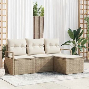 Kerti Kanapé Szett párnával tárolóval 4 pcs Beige és krém