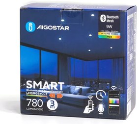 Aigostar-KÉSZLET 3x LED RGBW Dimmelhető függesztett mennyezeti lámpa MESH 9W/230V 2700K-6500K átm. 14,5cm