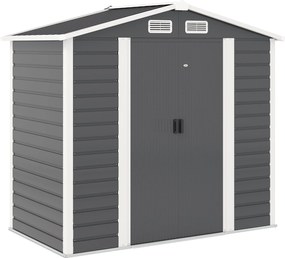 Outsunny Kültéri Kertitároló Sátor 2,36m² 213x120x194 cm Külső Kerti Tároló Megerősített Alappal (Padló Nélkül) Csúszó Kétszárnyú Ajtók Zárablakkal Sö