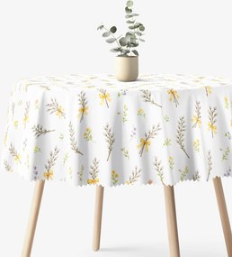 Goldea húsvéti kör alakú teflonos terítő - barka mintás Ø 100 cm