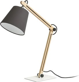 RENDL NIZZA stolní Polycotton černá/dřevo 230V LED E14 7W