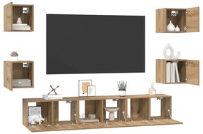 TV szekrény garnitúra 7 pcs kézműves tölgy 60 x 30 x 30 cm