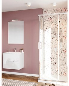 Iris 60cm-es 2 fiókos fürdőszobaszekrény fényes fehér + mosdó