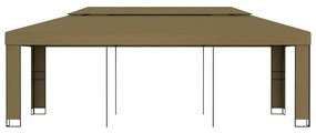 tópszínű dupla tetős pavilon 3 x 6 m 180 g/m²