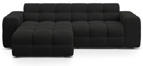 Fekete sarokkanapé (bal oldali-heverő résszel) Kendal – Micadoni