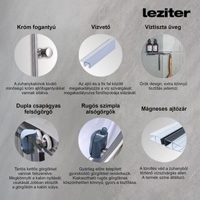 Lia hidromasszázs zuhanykabin balos beépítési oldallal