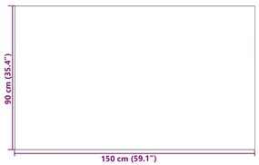 Ajtószőnyeg Szürke és fekete 90 x 150 cm Polipropilén és vinil