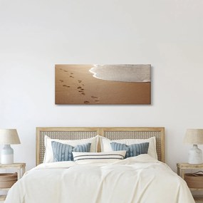Kép - nyomok a homokban és a tenger (120x50 cm)