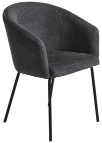 Sötétszürke kárpitozott karfás étkezőfotel Easton – Unique Furniture