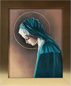 Vászonkép 30x25 Mária Szűz Mária Arany Keret