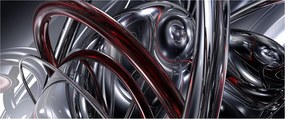 Szürke absztrakció kép (120x50 cm)
