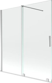 Mexen Velar 2-szárnyú toló zuhanyfal, 150 x 150 cm, átlátszó, króm - 896-150-000-01-01