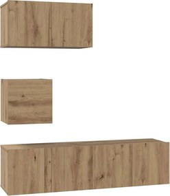 vidaXL TV szekrény garnitúra 4 pcs Artisan tölgy Faanyag