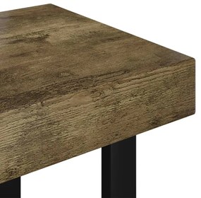 Sötétbarna és fekete MDF és vas dohányzóasztal 90x45x40 cm