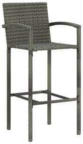 4 db szürke polyrattan bárszék