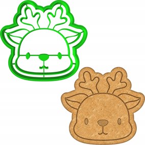 Karácsonyi Forma Mézeskalács lyukasztó Karácsony Rénszarvas 8cm