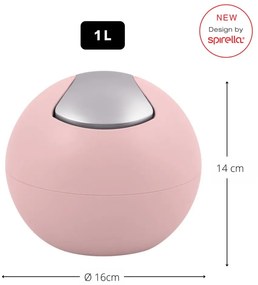 Rózsaszín műanyag szemetes 1 l Bowl Matt – Spirella