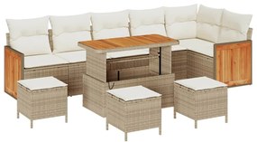 vidaXL Kerti Kanapé Szett párnával 10 pcs Beige és krém