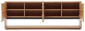 Natúr színű alacsony komód tölgyfa dekorral 200x74 cm Alguema – Kave Home