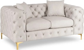 Sofa SORRENTO 2S Dwuosobowa Kremowa Welurowa