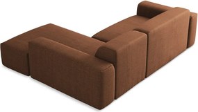 Terrakotta színű sarokkanapé (jobb oldali-heverő résszel) Keli – Makamii