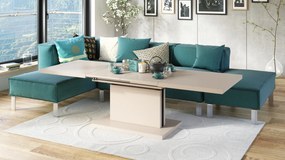 Mazzoni ASTON Bézs (Pezsgő) - MODERN DOHÁNYZÓASZTAL NYITHATÓ/MAGASÍTHATÓ ÉTKEZŐASZTAL ÉS DOHÁNYZÓASZTAL EGYBEN