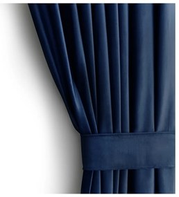 Sötétkék bársony dimout (részleges sötétítő) függöny 140x245 cm Eyelets – Restilo
