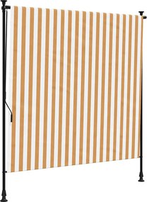vidaXL narancssárga és fehér szövet és acél kültéri roló 150 x 270 cm