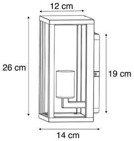 Okos fali lámpa fekete 26 cm IP44 WiFi-vel, ST64 - Charlois