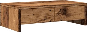 vidaXL antik fa színű szerelt fa monitorállvány fiókokkal 50x27x15 cm