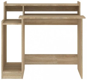 sonoma tölgy színű szerelt fa íróasztal LED-ekkel 97x45x90 cm