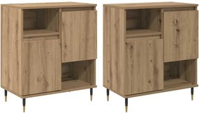 vidaXL Oldalszekrények 2 pcs kézműves tölgy 120 x 35 x 70 cm Faanyag