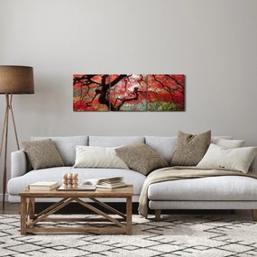 Red Japanese Maple, Portland, Oregon képe (órával) (90x30 cm)