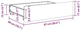 2 db világosszürke szerelt fa és szövet ágyfiók