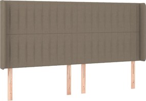 vidaXL tópszínű szövet fejtámla szárnyakkal 203x16x118/128 cm
