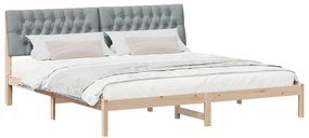 Ágykeret Kárpitozott Fejtámlával fejtámlával Barna 200 x 200 cm