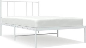 vidaXL fehér fém ágykeret matrac nélkül fejtámlával 180 x 200 cm