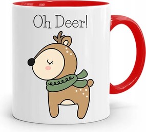 Piros Karácsonyi Bögre Mikulás Karácsonyfa Alá, fényképes nyomattal