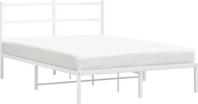 vidaXL fehér fém ágykeret fejtámlával 135 x 190 cm