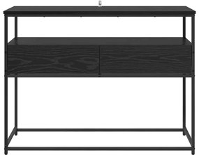 vidaXL Konzolasztal fiókkal Fekete tölgy 100 x 40 x 75 cm Faanyag