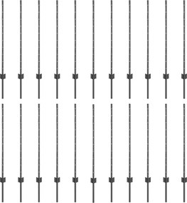 vidaXL Kerítésoszlop 22 pcs Szürke 140 cm Acél