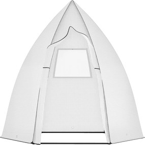 Outsunny Mini Üvegház Téli Védő sátor Növényeknek Felhúzható Ajtóval Kert Terasz Téli Védelem Fehér 160 x 140 x 180 cm | Aosom