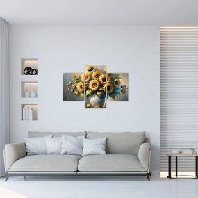 Kép – Napraforgós váza (90x60 cm)