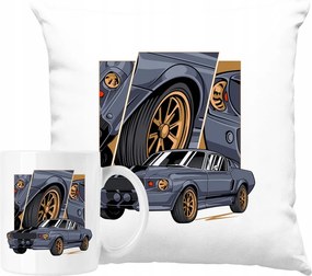 Bögre Szett Párna Retro Autó GT500 Ajándék ötlet