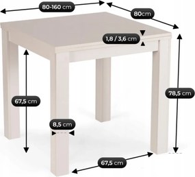 Stół MAX Rozkładany 80-160 cm Kaszmir