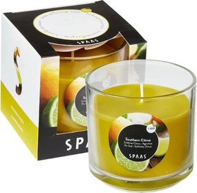 Illatos gyertya üvegben DÉLI CITRUS 8,5 cm sárga