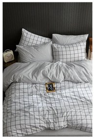 Fehér kétszemélyes hosszabbított négyrészes ágyneműhuzat lepedővel 200x220 cm Geometric – Mila Home