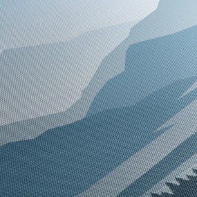 Kép - a hegyek grafikája (órával) (90x30 cm)