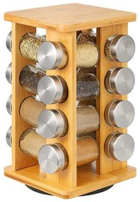 Bambusz fűszertartó állvány, 16db-os